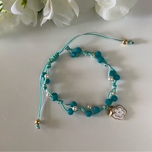Blue and White Natural Stone Bracelet‎ Adjustable Jewelry